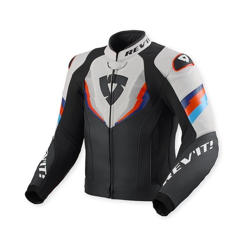 Giubbotto Pelle REV'IT QUANTUM 3 NERO/GRIGIO - Imagen 1 de 6