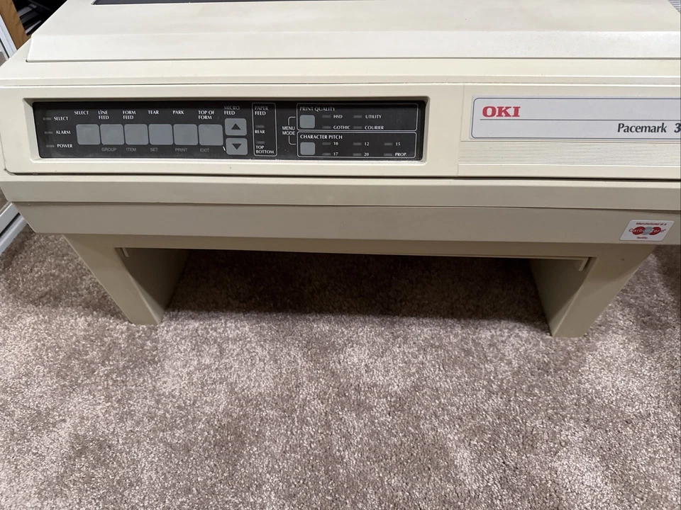 OKI Data Pacemark 3410 Dot Matrix Parallel USB Printer w/ Bottom Feed - Image 2 of 4
