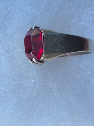 VINTAGE soviet silver ring USSR ruby stone 875 star - Picture 11 of 18