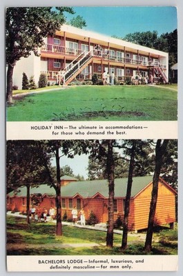 Sha-Wan-Ga Lodge High View NY Postcard - Holiday Inn & Bachelors Lodge Resort