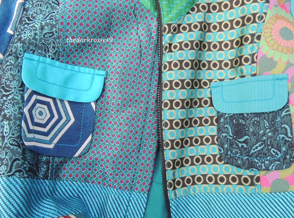 Desigual Mantel Patchwork gr.46 Stickerei Tailliert Boho neuwertig