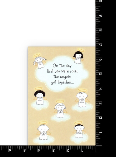 Funny Religious HAPPY BIRTHDAY Card, Angels by American Greetings + Envelope - Picture 3 of 5