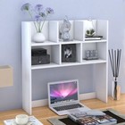 Wood Desktop Bookshelf Organizer | 7-Shelf Countertop Storage Hutch 60cm White