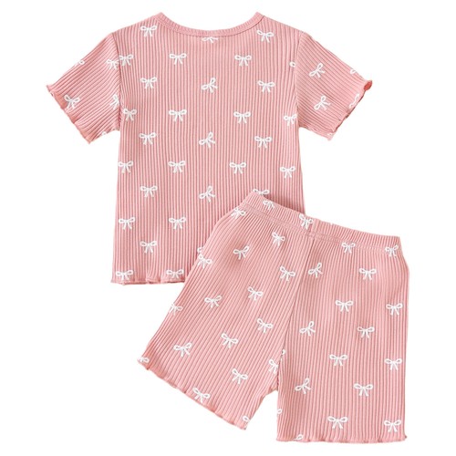 Baby Girls Homewear Casual T-shirt With Shorts Short Sleeve Loungewear Spring - Picture 26 of 62
