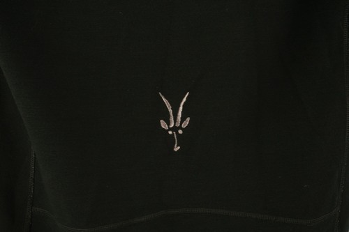 Cárdigan Suéter Chaqueta Ibex Ajustado Cremallera Completa Hombres Mediano Delgado Negro Lana Logo Grande - Imagen 6 de 11