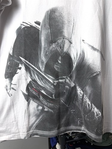 Vintage Assassins Creed Game Movie T Shirt Horror Stalker2 White L Size - Picture 2 of 5