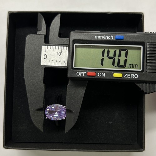 6Ct Oval Cut Lab Created Diamond Open Ring Engagement Finish Ring Purple - Picture 8 of 10