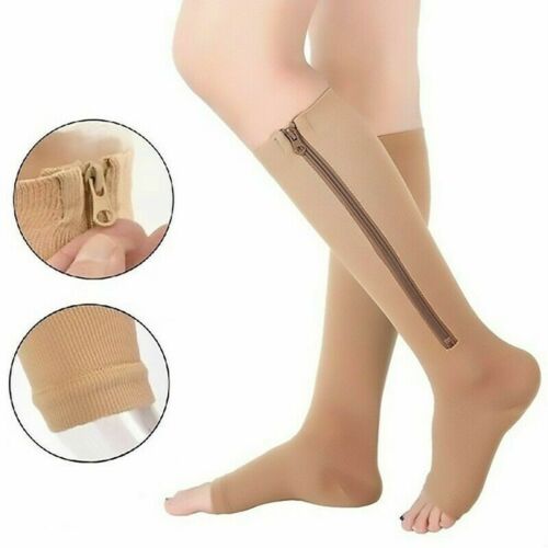 (3 Pairs) Compression Socks Knee High 30-40 mmHg Open Toe Men Women Sockings US - Picture 8 of 14