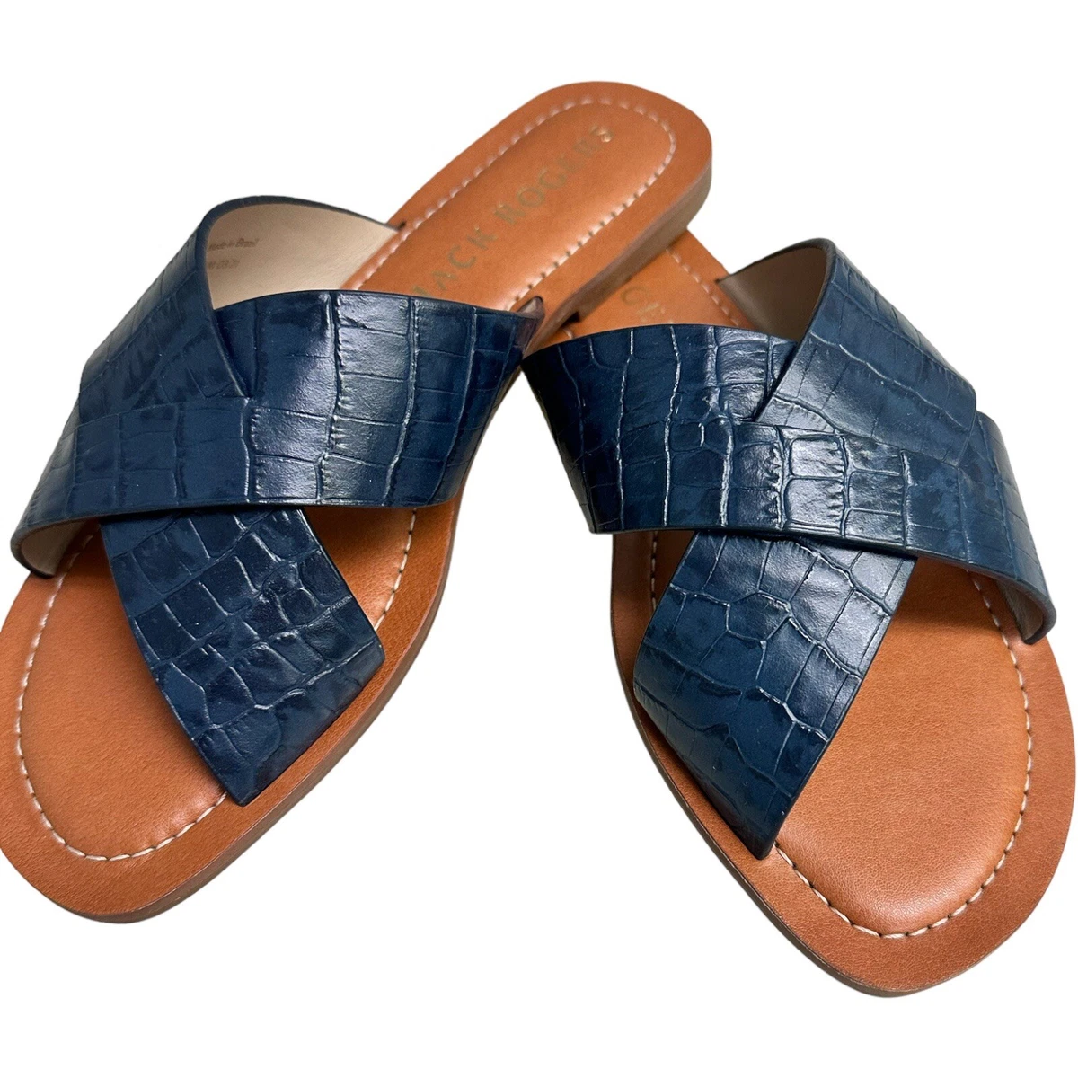 Croc print sandals clearance