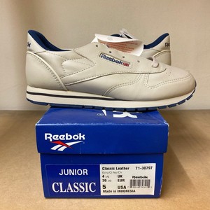 Reebok Classic Leather Ecru Beige Navy Vintage 90s OG Retro DS UK4.5 Trainers | eBay