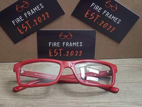 BURBERRY B2187 3364 Red Rectangle Full Rim Eyeglasses Frames 55-17-140 - Picture 7 of 8