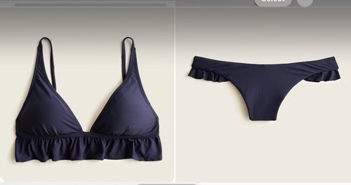 J. Crew Neu mit Etikett französisches Bikinioberteil mit Rüschen und tief geschnittenes Bikiniunterteil - Größe 3X - Bild 1 von 3
