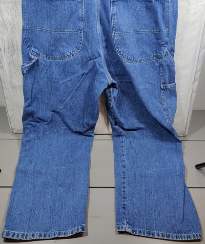 Lee Riveted Dungarees Carpenter Bib Overalls size 37 x 28 VTG - Picture 4 of 11