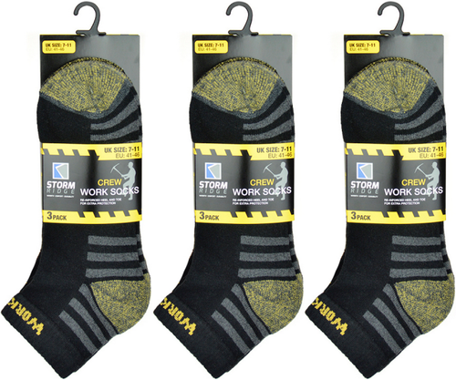 Mens Heavy Duty Cotton Blend Fully Cushioned Trainer Work Socks (lot) UK 6-11 - Picture 1 of 2