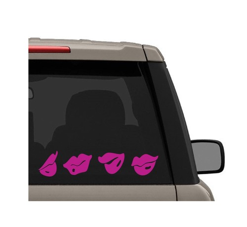 4 pk Assorted Lips Decal Sticker Sexy Kiss Print Truck & Car Bumper Window - Picture 6 of 8