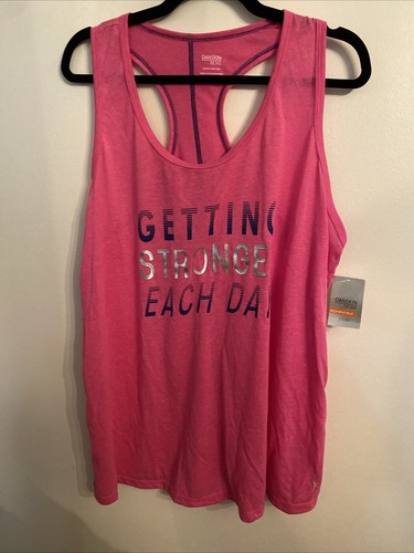 T~Shirt Danskin NOW Rosa " Diventa Forte" Racer Back Nuova con etichette Taglia 2X - Foto 2 di 5