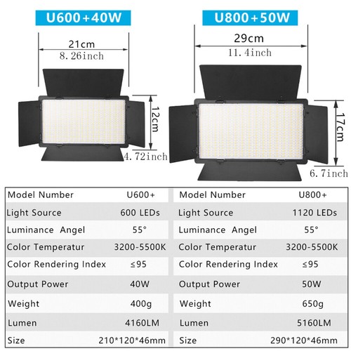 Luz LED de video de 50 W lámpara de estudio fotográfico panel de fotografía iluminación con soporte AU - Imagen 8 de 49