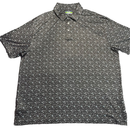 Ben Hogan Polo Herren 2XL Performance Golfshirt All Over Schlägerschirm schwarz XXL