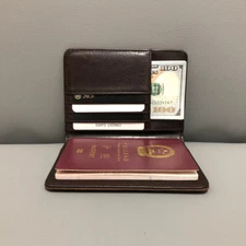 Genuine Leather Passport Holder Travel Wallet RFID Blocking Card Cover Protector