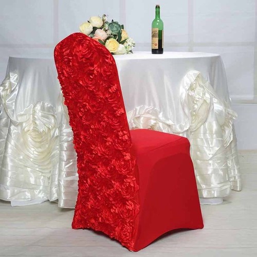 3D Rose Stretch Chair Cover Romantic Wedding Hotel Banquet Party Slipcover - Imagen 4 de 35
