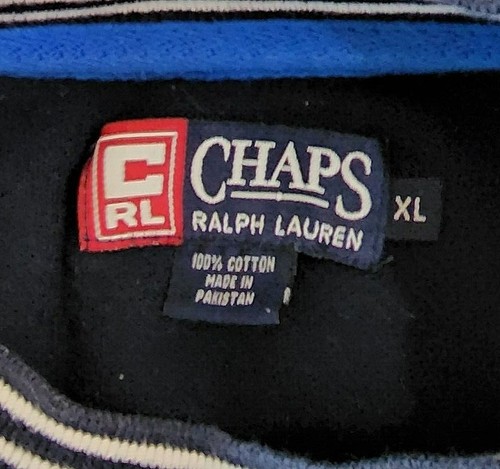 Camisa XL Chaps Ralph Lauren bloque de color cuello redondo 100% algodón vintage - Imagen 5 de 7