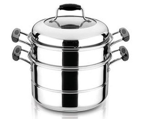 26cm Double Tier Stainless Steel Steamer Set