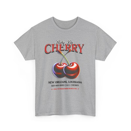 Ruby Da Cherry Vintage Cherries Unisex Heavy Cotton Tee - Picture 17 of 19