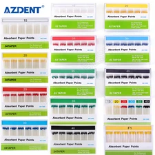 AZDENT Dental Absorbent Paper Points Taper 02 04 06 Endodontics Root Canal Clean