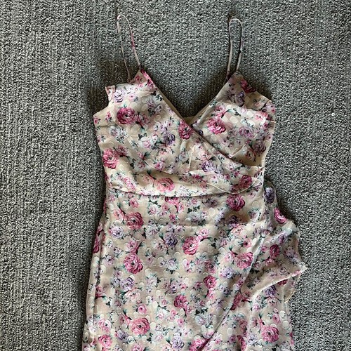 Express Floral Print Ruffle Faux Wrap Hi-Lo Maxi Dress Size XS - 第 4/9 張圖片