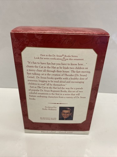 1999 The Cat in the Hat Hallmark Keepsake Ornament Dr. Seuss NIB Rare  - Picture 2 of 4