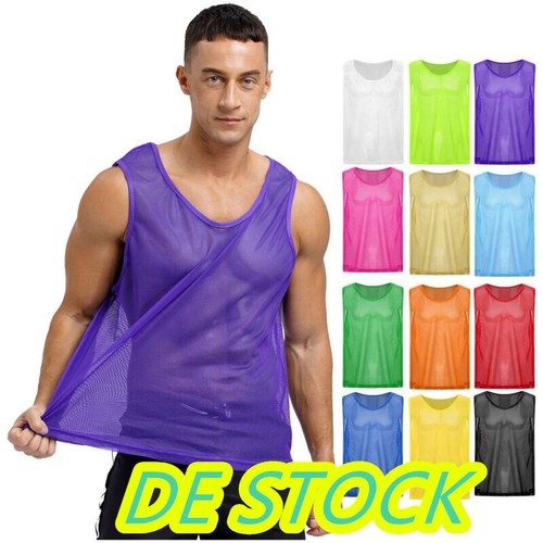 Herren~Netz Tank Tops Muskel Transparent Shirts Netzshirt Sport Weste Unterhemd - Picture 5 of 98