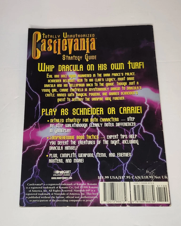 Castlevania Brady Games Strategy Guide Totalmente Sin Autorizado (Cubiertas Nintendo 64) Foto 2 de 4