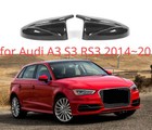 M Style Carbon Fiber Wing Mirror Caps W/O Lane Assist for Audi A3 S3 RS3 2014~20