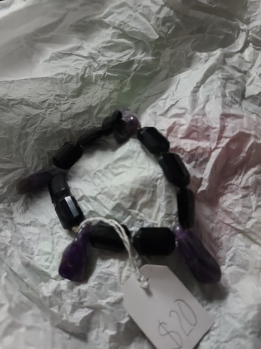 Amethyst beaded bracelet women free shipping - Picture 3 of 7