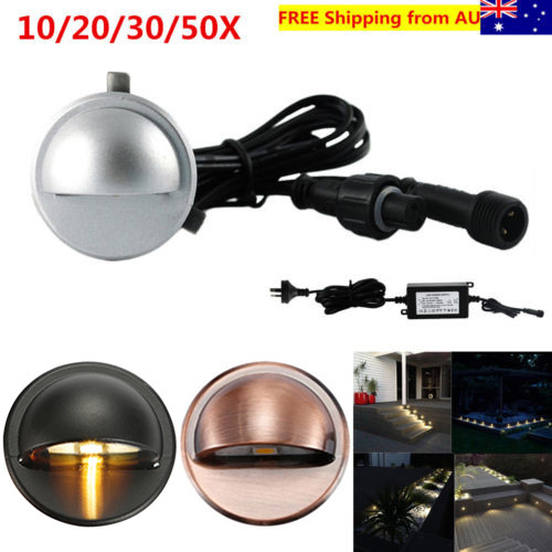 35mm Half Moon Outdoor Landscape LED Stair Step Plinth Deck Lights - Warm White - Picture 2 of 20