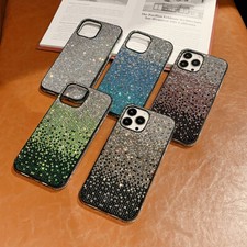For iPhone 16 Plus 15 Pro 14 13 12 Luxury Glitter Diamond Bling Sparkle Case