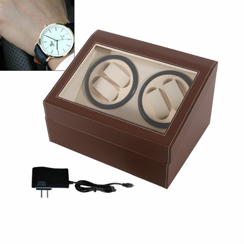 4+6 Rotación Automática Cuero Madera Reloj Enrollador Caja Almacenamiento Vitrina Marrón/Negro - Imagen 7 de 90