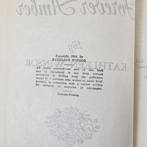 Forever Amber By Kathleen Winsor 1944 Hard Cover Vintage Book Sixteenth Printing - Picture 4 of 12