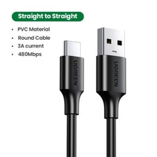 Ugreen USB C Cable Quick Charge USB Type C Fast Charger Data PVC Black, 0.25m 