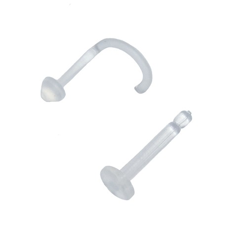 Bendable Acrylic 18ga Nose Piercing Retainer Combo 2 Pieces - 第 1/3 張圖片