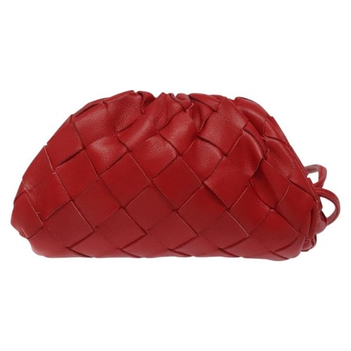 BOTTEGA VENETA INTRECCIATO Accesorio Bolsa Cuero Rojo Auténtico 122864 - Imagen 2 de 17