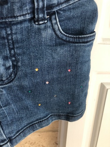 Carter's Girls Stretch Adjustable Waist Denim Short Blue Light Dark Wash Size 5T - Picture 6 of 12