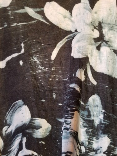 Simply Vera ärmelloses Top groß schwarz blau Blumen ausgefranst transparente Borte geteilte Hüften - Bild 9 von 14