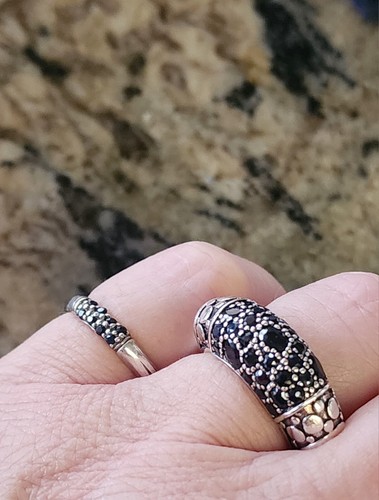 John Hardy Black Sapphire Ring Size 6.5 So Pretty! Sterling Silver - Picture 8 of 8