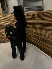 Steiff Tom Cat schwarze Katze 50er 60er Jahre  mit Knopf Im Ohr 33cm