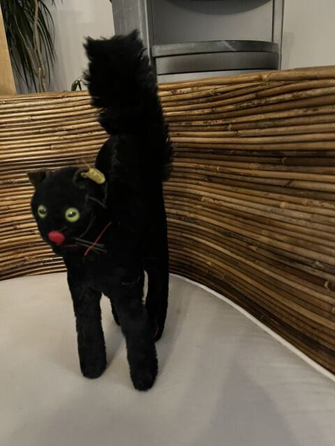 Steiff Tom Cat schwarze Katze 50er 60er Jahre mit Knopf Im Ohr 33cm Steiff Tom Cat schwarze Katze 50er 60er Jahre mit Knopf Im Ohr 33cm