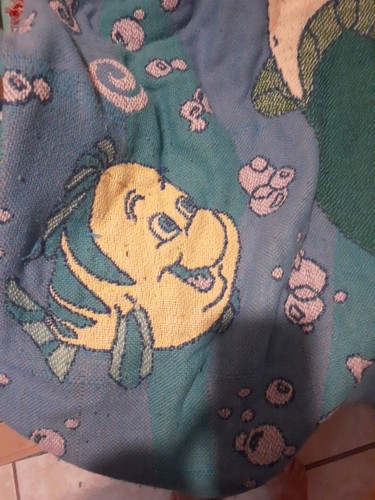 Vintage Beacon Disney The Little Mermaid & Pocahontas Woven Ariel Throw 50”x 60” - Picture 7 of 24