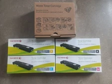 FUJI Xerox Set of FOUR  Black Cyan Yellow Magenta + WASTE BOTTLE CM 405 CP 405