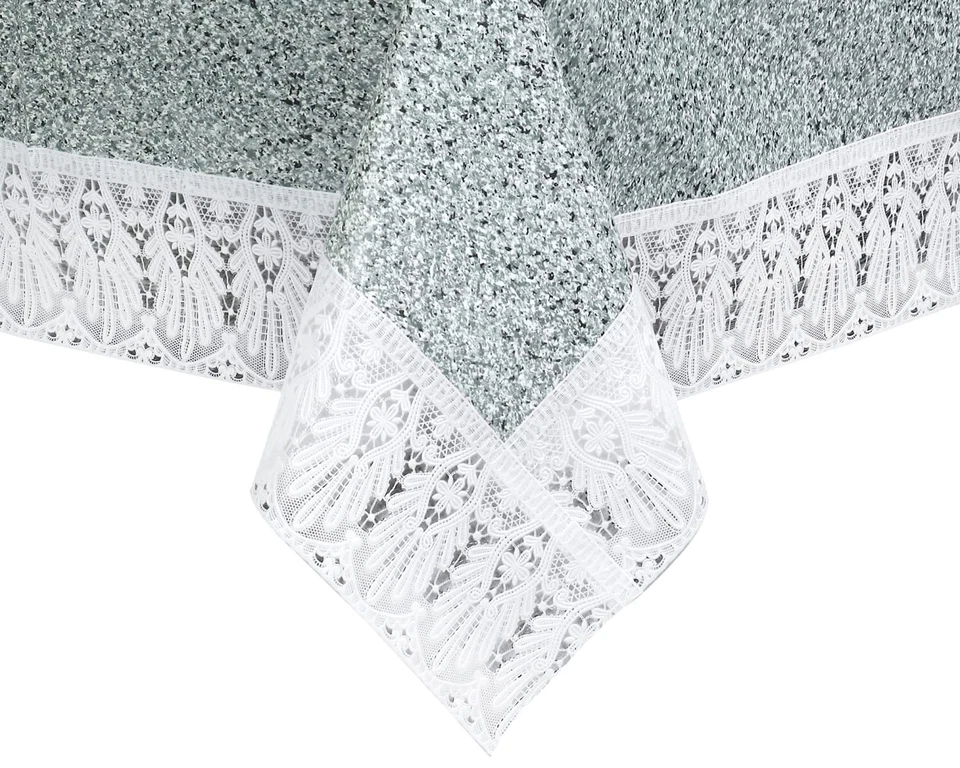 PVC Waterproof 6 Seater Dining Table Cover Size 60x90 Inches, Sand Pattern Grey - Image 4 of 4