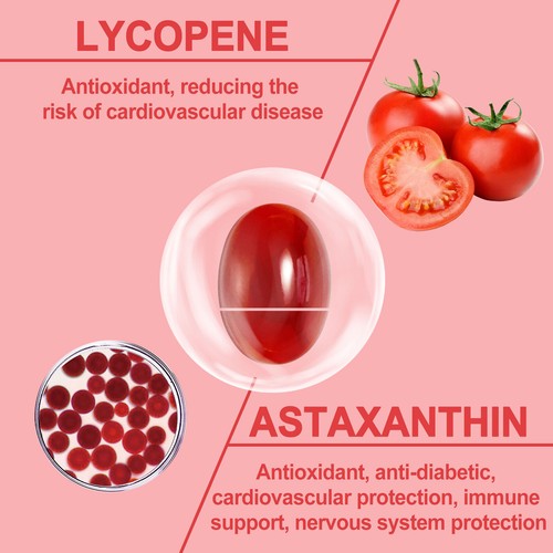 Astaxanthin + Lycopene - Anti-aging, Antioxidant, Support Cardiovascular Health - Picture 6 of 13